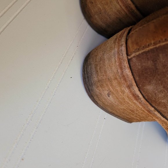 Kork Ease Ankle Boots Size 7 Brown Suede Mesa Side Zips Stacked Heel Western - Picture 10 of 12